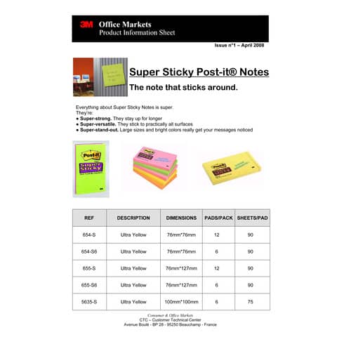 Foglietti riposizionabili Post-it® Cubo Super Sticky Notes 76x76 mm giallo oro 2028-S